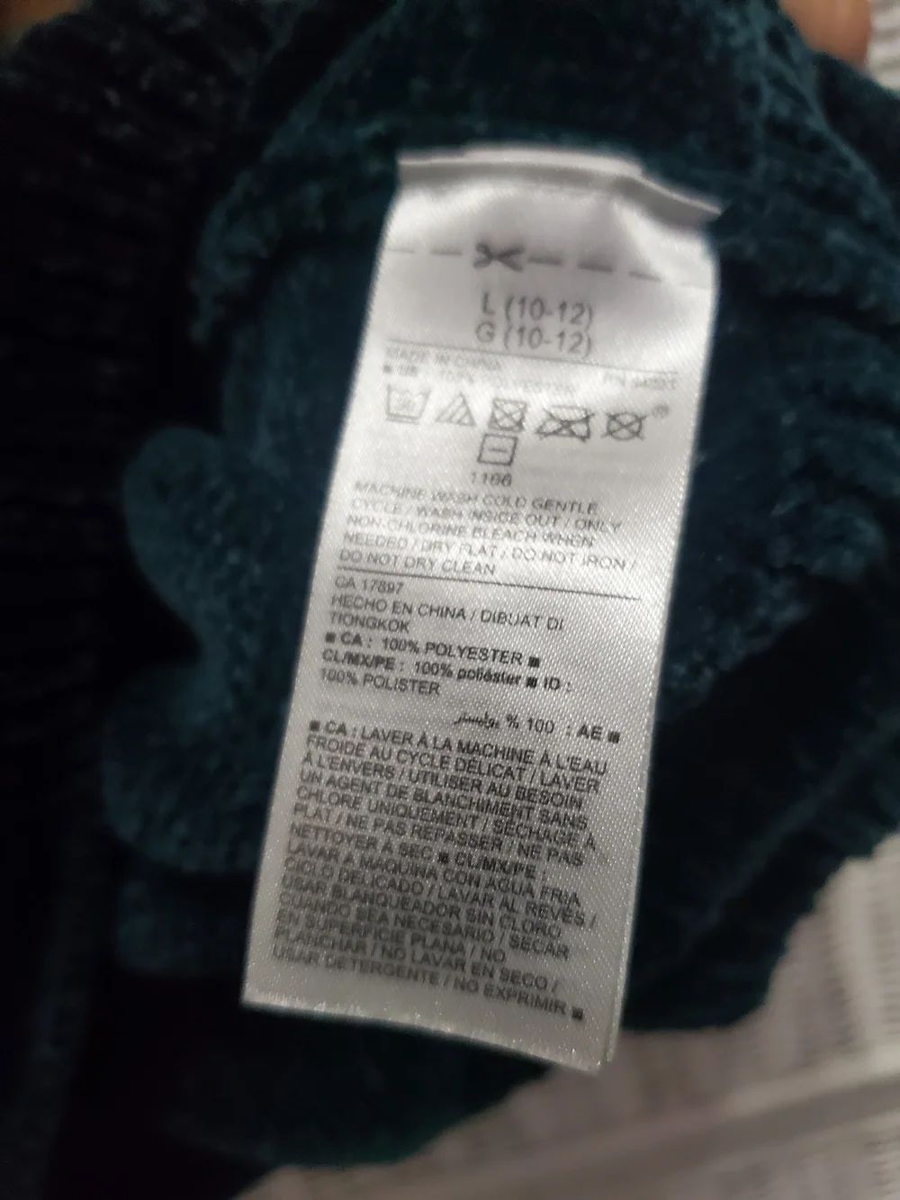 Old Navy Teal Chenille Scoopneck Sweater Girls 10
